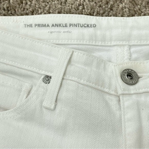 AG Adriano GoldSchmied Prima‎ Ankle Pintucked Jeans White Size 26 - Picture 7 of 10